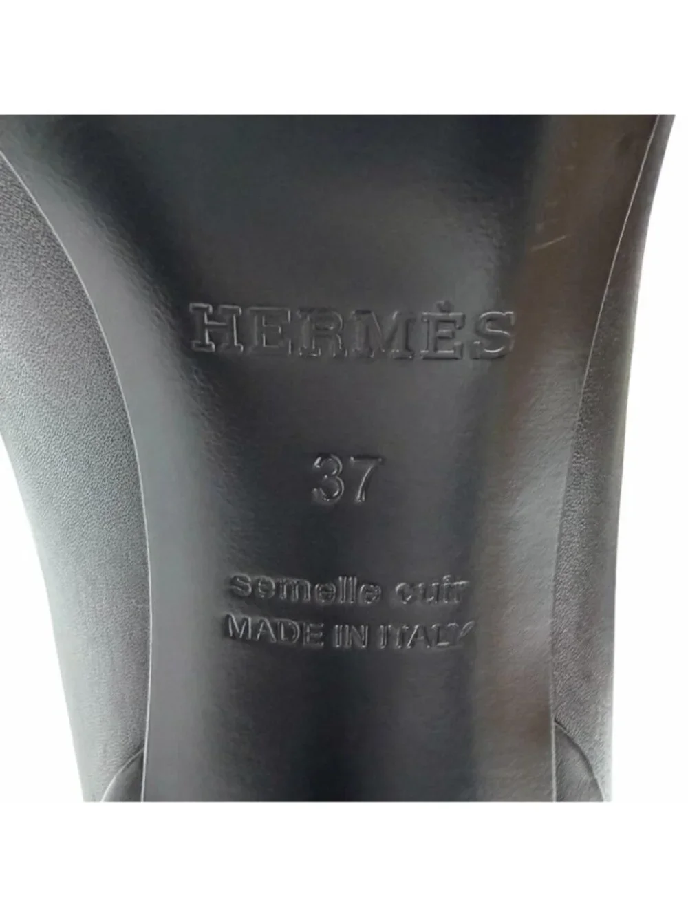 Hermes Suede Leather the H Logo Design Long Boots Black